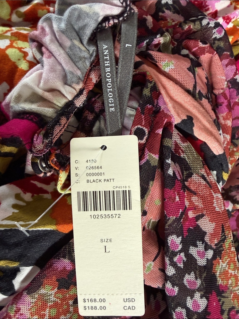By Anthropologie Long Sleeve Halter Neck Mesh Midi Floral Dress Size Large - Picture 9 of 10